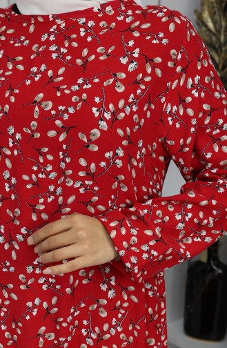 Rot Hijab Kleider 0065-03