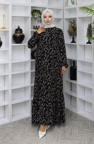 Schwarz Hijab Kleider 0065-04