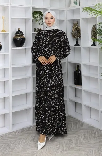 Viscose Stof Patroon Jurk 0065-04 Zwart 0065-04