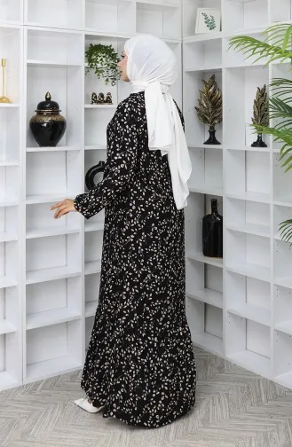 Viscose Stof Patroon Jurk 0065-04 Zwart 0065-04