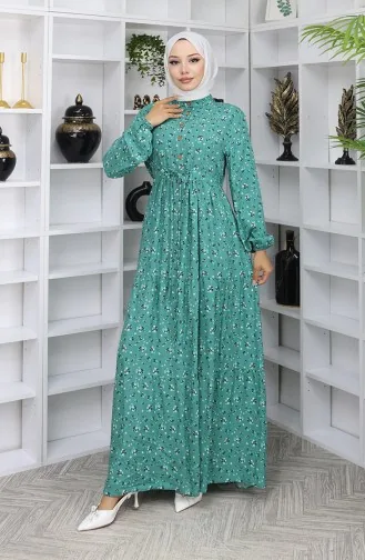 Viscose Stof Halfgeknoopte Jurk 0067-01 Amandelgroen 0067-01