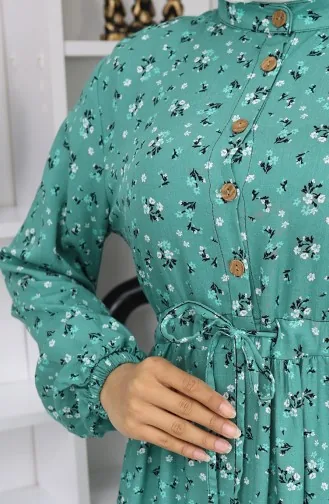 Viscose Stof Halfgeknoopte Jurk 0067-01 Amandelgroen 0067-01