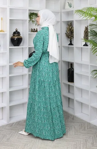 Viscose Stof Halfgeknoopte Jurk 0067-01 Amandelgroen 0067-01