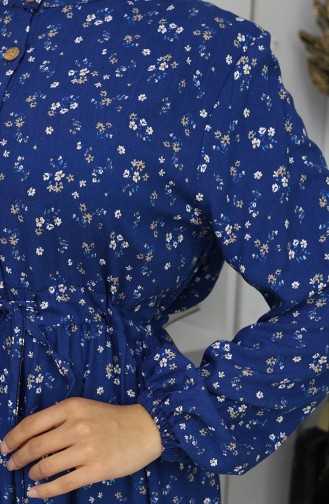 Navy Blue İslamitische Jurk 0067-02