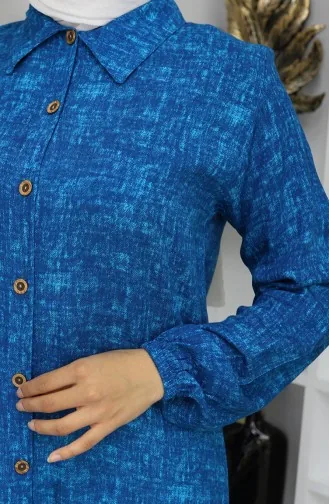 تونيك طويل بأزرار من قماش الفيسكوز 0070-02 برلمان 0070-02