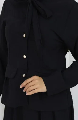 بدلة من قطعتين، قميص وتنورة، 11309-01، أسود 11309-01