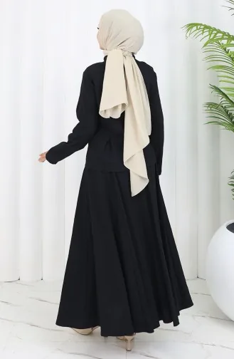 بدلة من قطعتين، قميص وتنورة، 11309-01، أسود 11309-01
