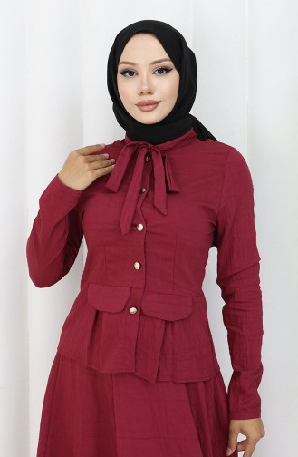 Gömlek Etek İkili Takım 11309-04 Bordo