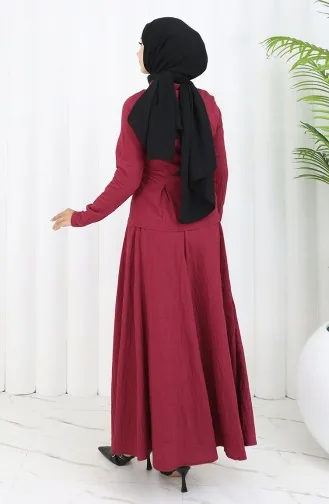 بدلة من قطعتين، قميص وتنورة، 11309-04، أحمر قاتم 11309-04