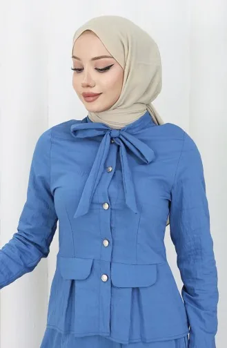 Shirtrok Tweedelig Pak 11309-05 Indigo 11309-05