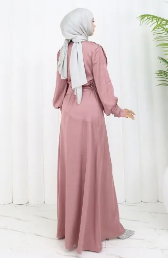 Layered Satin Evening Dress 6001-05 Dried Rose 6001-05