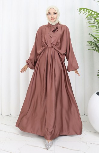 Habillé Hijab Couleur Brun 6204-01
