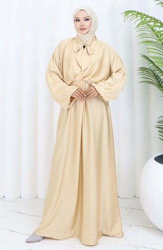 Beige Hijab-Abendkleider 6204-03