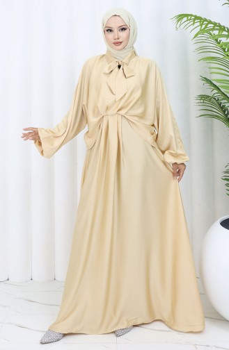 Beige Hijab-Abendkleider 6204-03