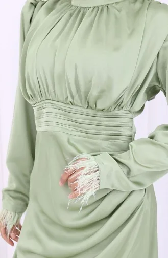 فستان سهرة ساتان 6374-01 أخضر 6374-01