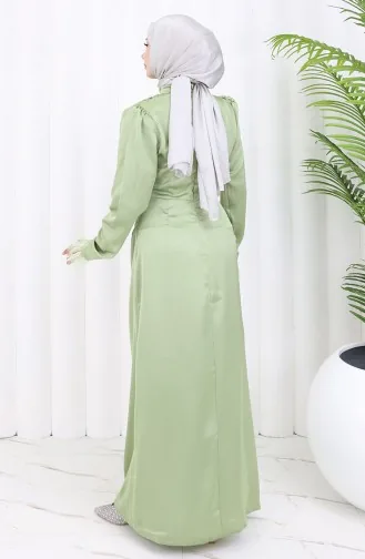 فستان سهرة ساتان 6374-01 أخضر 6374-01