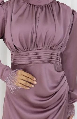 فستان سهرة ساتان 6374-02 وردي فاتح 6374-02