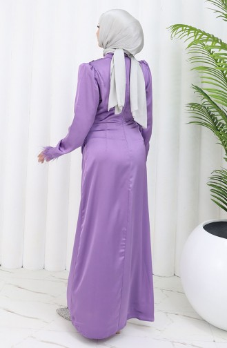 فستان سهرة ساتان  6374-03 بنفسجي فاتح 6374-03
