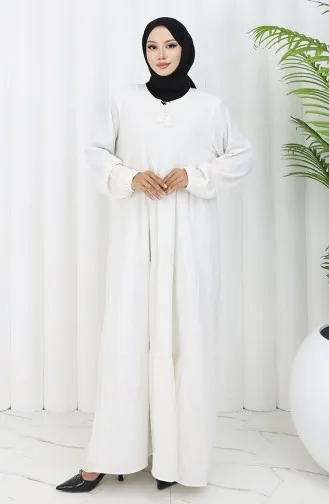 فستان من الكتان والفيسكوز 4079-01 بيج فاتح 4079-01