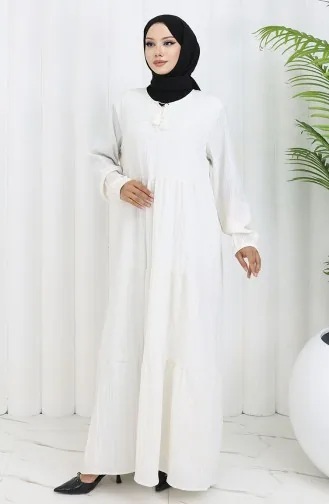 فستان من الكتان والفيسكوز 4079-01 بيج فاتح 4079-01