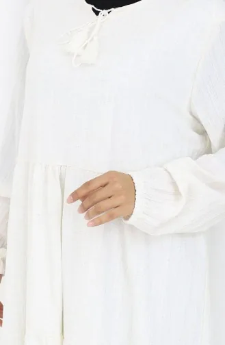 فستان من الكتان والفيسكوز 4079-01 بيج فاتح 4079-01