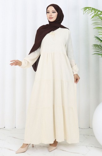 فستان كريمي 4079-02