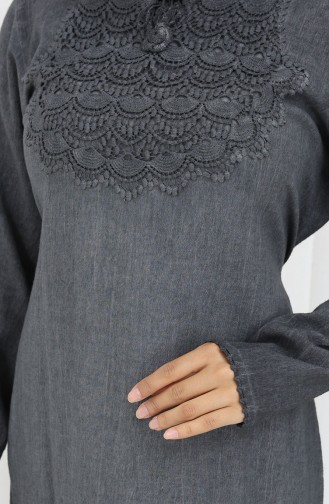 Gray Hijab Dress 4433-01