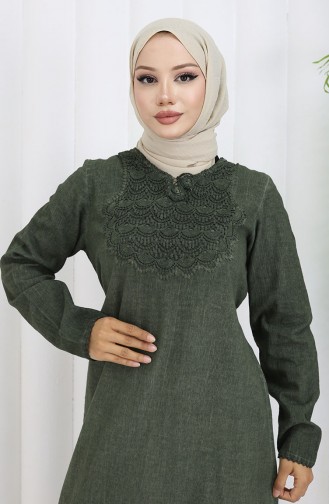 Şile Bezi Otantik Elbise 4433-02 Haki
