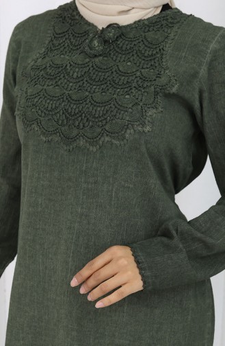 Şile Bezi Otantik Elbise 4433-02 Haki