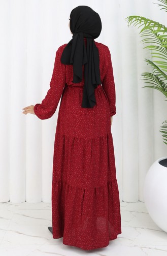Claret red İslamitische Jurk 0068-03