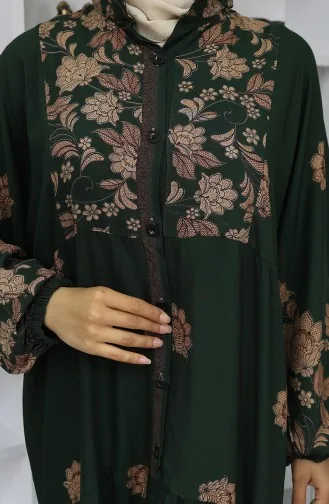 Viscose Stof Patroon Jurk 2045-01 Smaragdgroen 2045-01