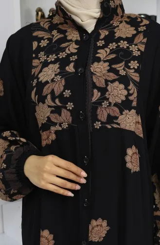 Viscose Stof Patroon Jurk 2045-03 Zwart 2045-03