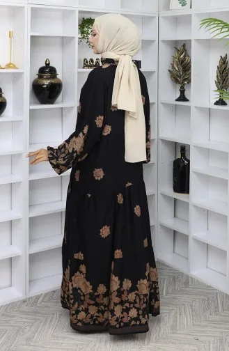 Viscose Stof Patroon Jurk 2045-03 Zwart 2045-03