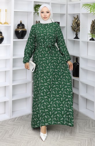 Smaragdgrün Hijab Kleider 2049-02