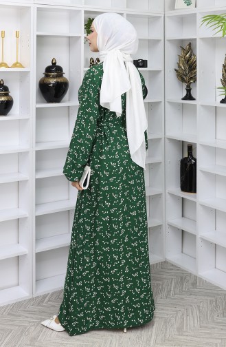Smaragdgrün Hijab Kleider 2049-02
