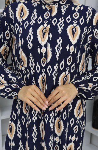 Navy Blue İslamitische Jurk 2050-05