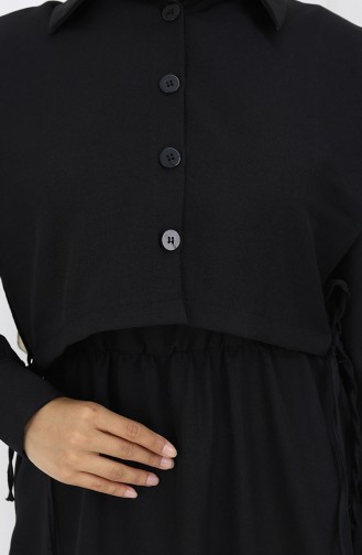 Gömlek Yaka Bolero Detaylı Elbise 2051-04 Siyah