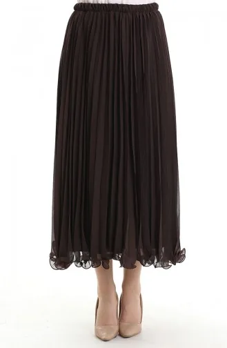 تنورة شيفون مطوية 71262-04 بنية 71262-04