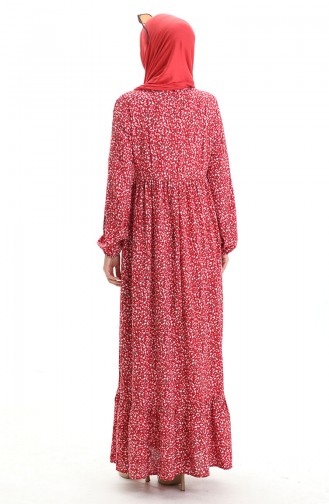 Weinrot Hijab Kleider 81865-05