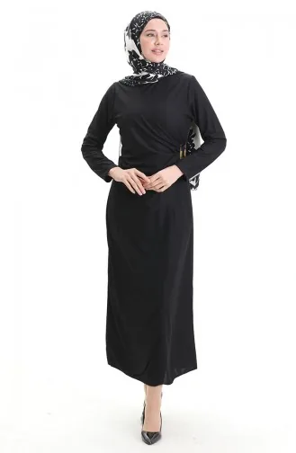 Belt Detailed Suit-Look Dress 4736-03 Black 4736-03