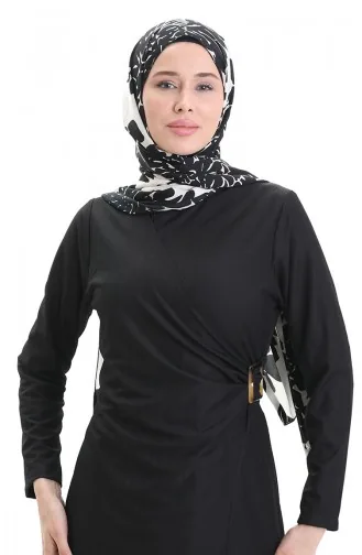 Belt Detailed Suit-Look Dress 4736-03 Black 4736-03