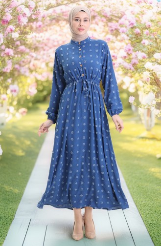 Indigo Hijab Dress 0064-06