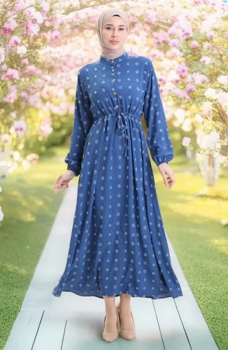 Robe Demi-boutonnée En Tissu Aerobin 0064-06 Indigo 0064-06