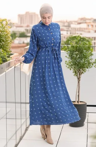 Robe Demi-boutonnée En Tissu Aerobin 0064-06 Indigo 0064-06