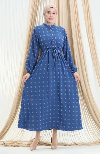 Robe Demi-boutonnée En Tissu Aerobin 0064-06 Indigo 0064-06