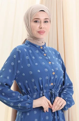 Robe Demi-boutonnée En Tissu Aerobin 0064-06 Indigo 0064-06