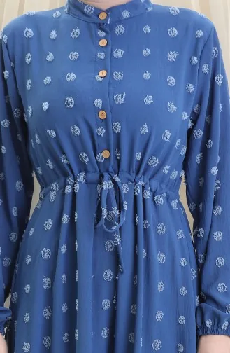 Robe Demi-boutonnée En Tissu Aerobin 0064-06 Indigo 0064-06