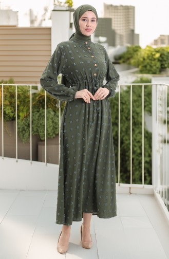 Khaki Hijab Dress 0064-07