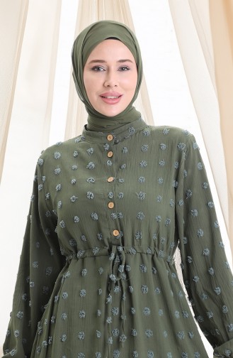 Khaki Hijab Dress 0064-07