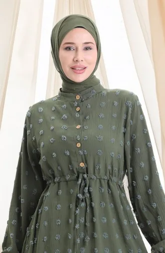 Robe Demi-boutonnée En Tissu Aerobin 0064-07 Kaki 0064-07